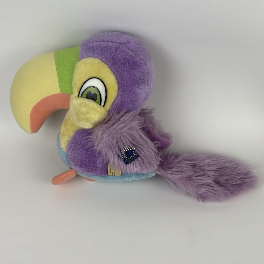 Vintage 1981 Applause Sunbeam Toucan Parrot Plush Purple/Blue/Yellow